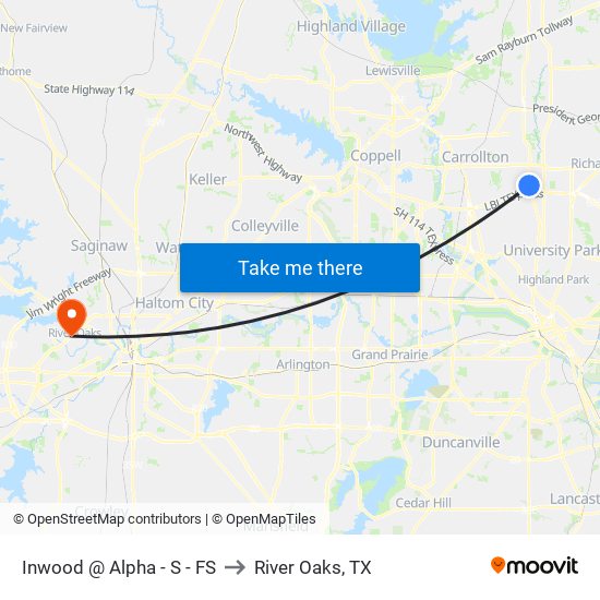 Inwood @ Alpha - S - FS to River Oaks, TX map