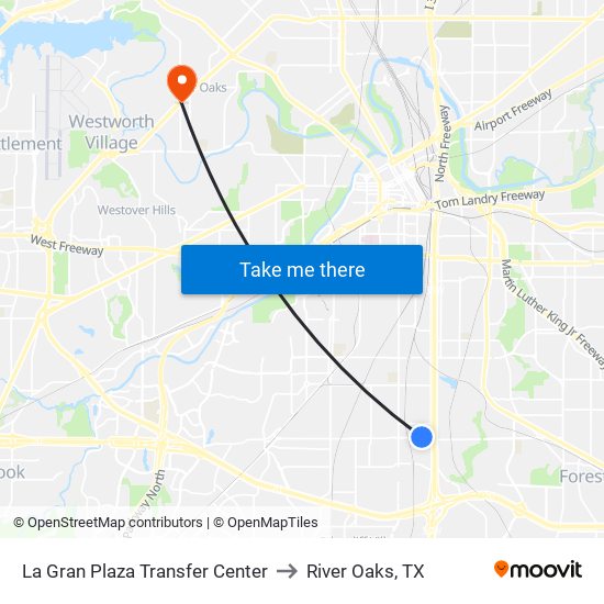 La Gran Plaza Transfer Center to River Oaks, TX map