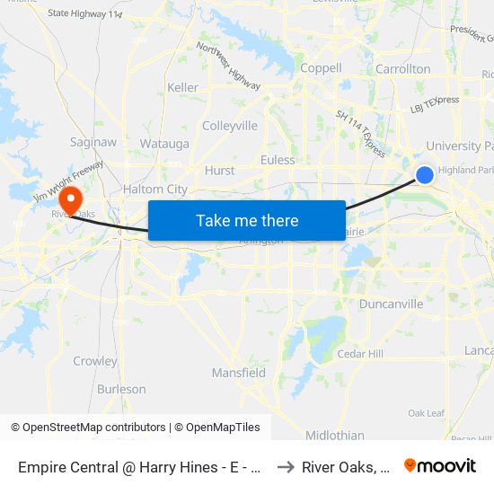 Empire Central @ Harry Hines - E - MB to River Oaks, TX map