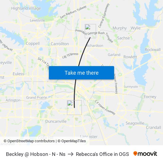 Beckley @ Hobson - N - Ns to Rebecca's Office in OGS map