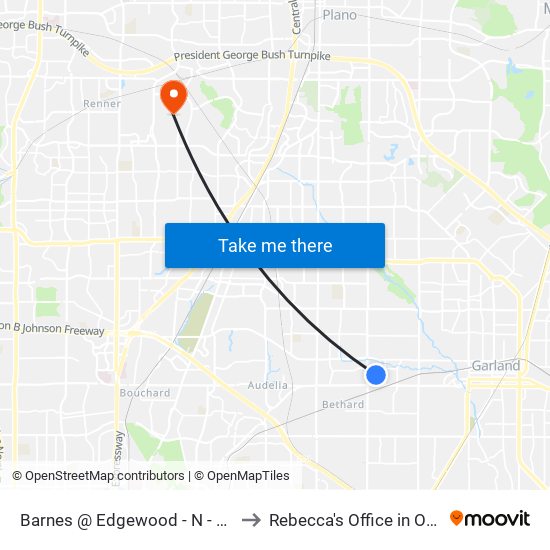 Barnes @ Edgewood - N - MB to Rebecca's Office in OGS map