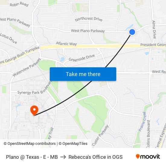 Plano @ Texas - E - MB to Rebecca's Office in OGS map