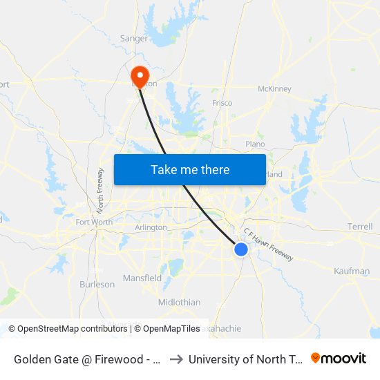 Golden Gate @ Firewood - S - Ns to University of North Texas map