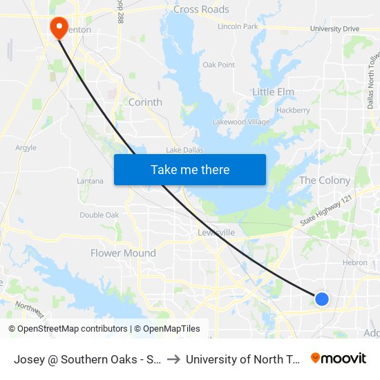 Josey @ Southern Oaks - S - FS to University of North Texas map