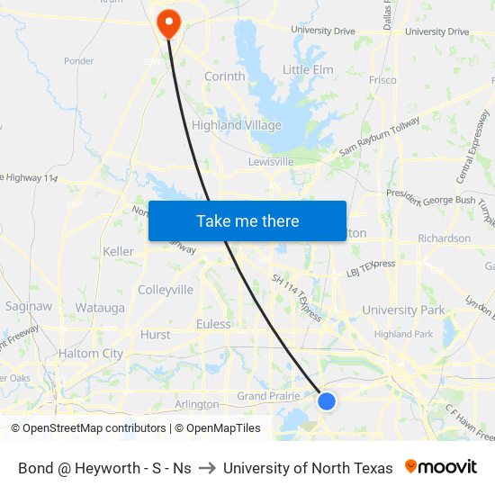 Bond @ Heyworth - S - Ns to University of North Texas map