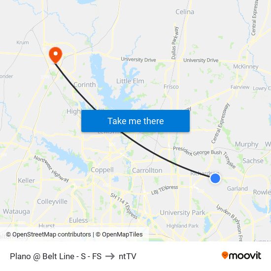 Plano @ Belt Line - S - FS to ntTV map