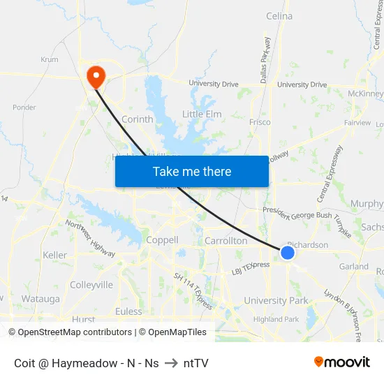 Coit @ Haymeadow - N - Ns to ntTV map