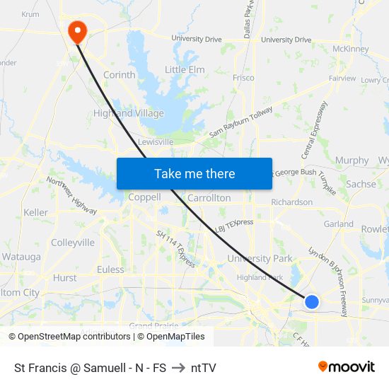 St Francis @ Samuell - N - FS to ntTV map