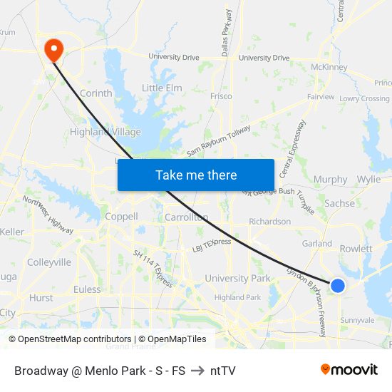 Broadway @ Menlo Park - S - FS to ntTV map