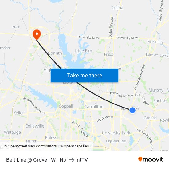 Belt Line @ Grove - W - Ns to ntTV map