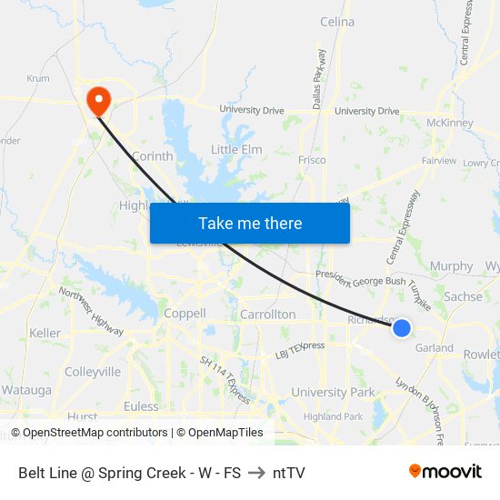 Belt Line @ Spring Creek - W - FS to ntTV map