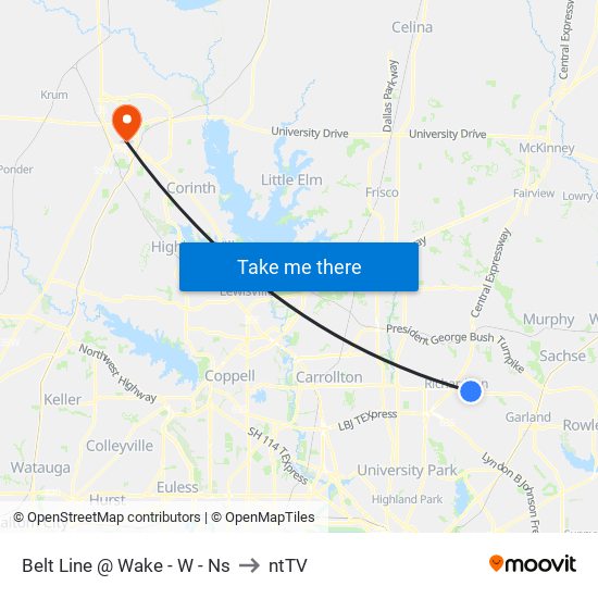 Belt Line @ Wake - W - Ns to ntTV map