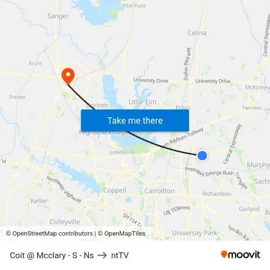 Coit @ Mcclary - S - Ns to ntTV map