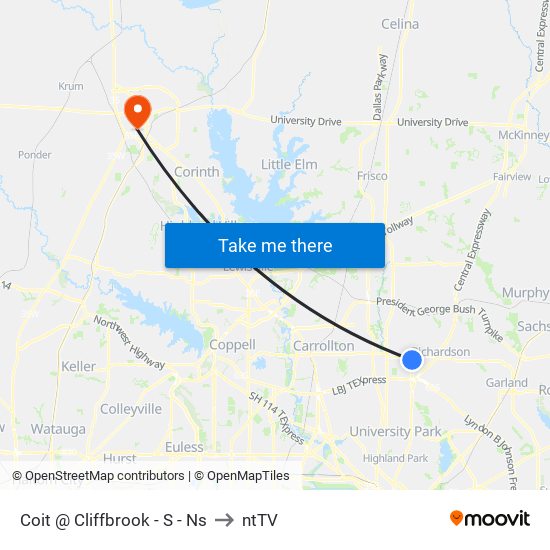 Coit @ Cliffbrook - S - Ns to ntTV map