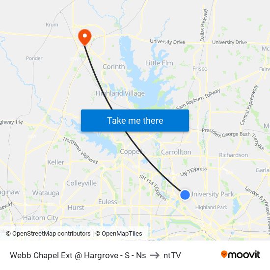 Webb Chapel Ext @ Hargrove - S - Ns to ntTV map