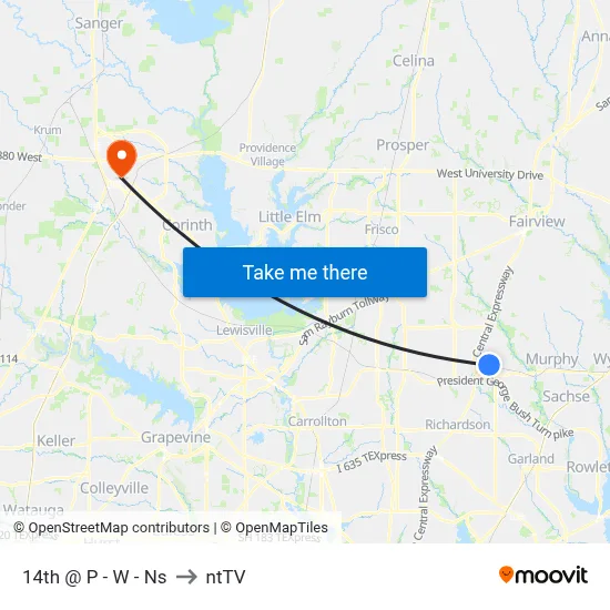 14th @ P - W - Ns to ntTV map