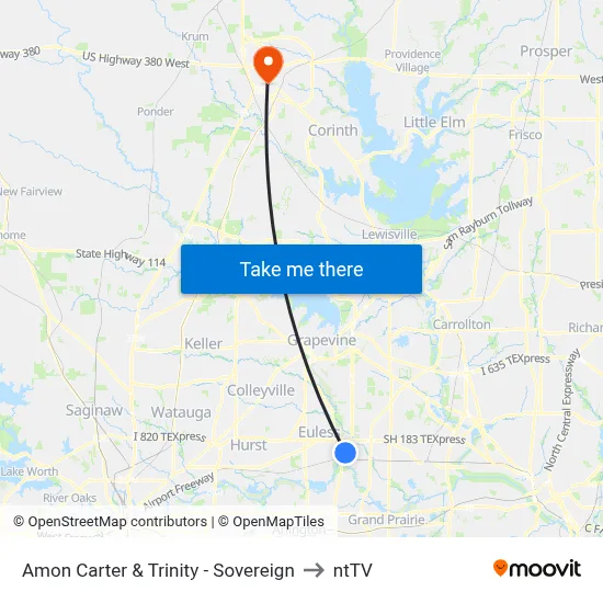 Amon Carter & Trinity - Sovereign to ntTV map
