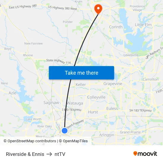 Riverside & Ennis to ntTV map
