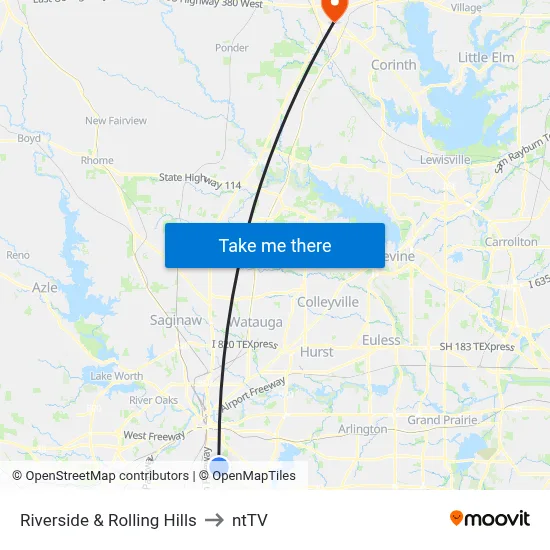 Riverside & Rolling Hills to ntTV map