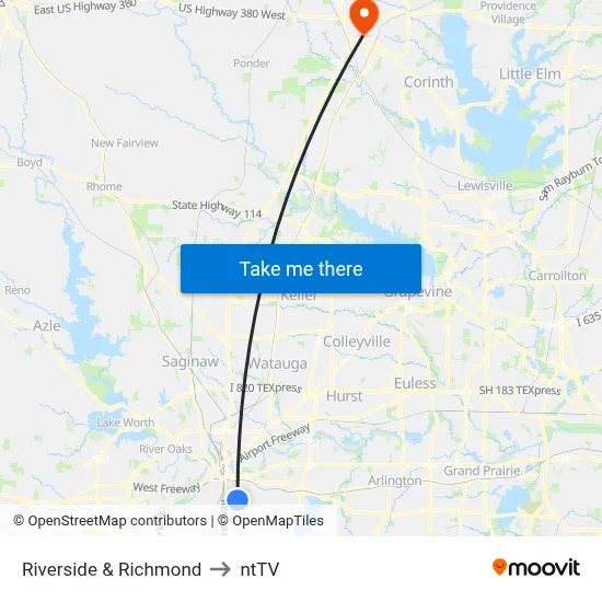 Riverside & Richmond to ntTV map