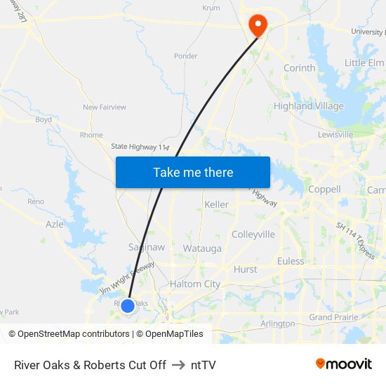 River Oaks & Roberts Cut Off to ntTV map