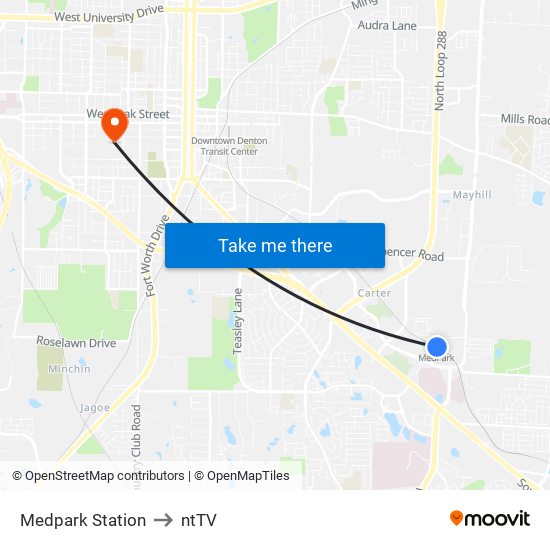 Medpark Station to ntTV map