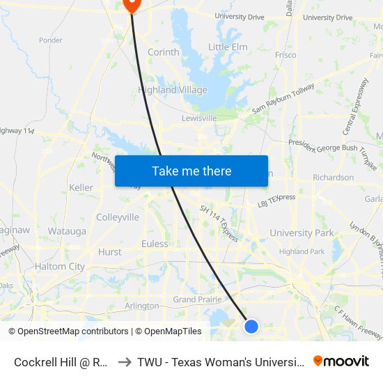 Cockrell Hill @ Reyna - S - FS to TWU - Texas Woman's University Denton Campus map