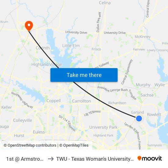 1st @ Armstrong - S - FS to TWU - Texas Woman's University Denton Campus map