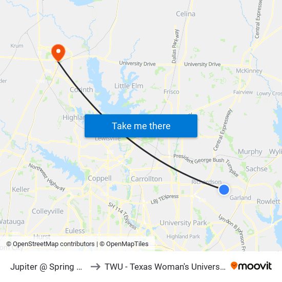 Jupiter @ Spring Valley - S - Ns to TWU - Texas Woman's University Denton Campus map