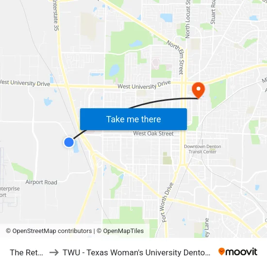 The Retreat to TWU - Texas Woman's University Denton Campus map