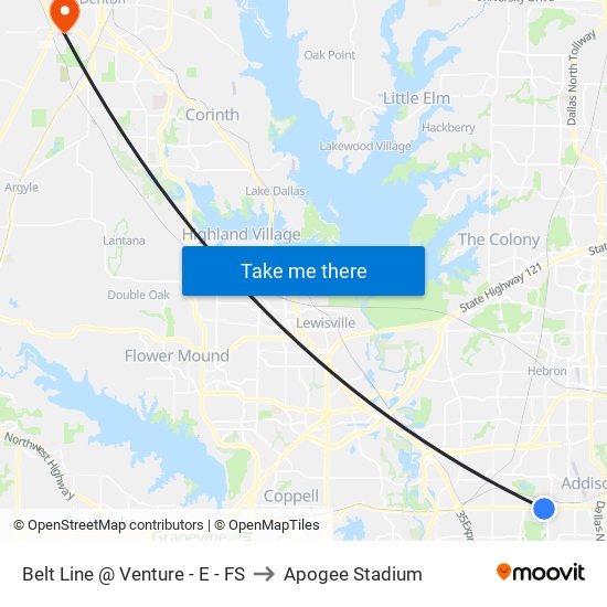 Belt Line @ Venture - E - FS to Apogee Stadium map