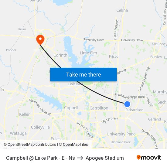 Campbell @ Lake Park - E - Ns to Apogee Stadium map