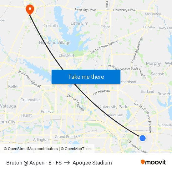 Bruton @ Aspen - E - FS to Apogee Stadium map