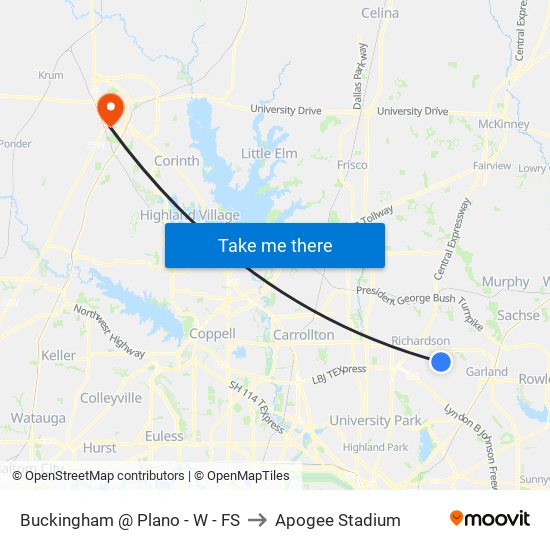 Buckingham @ Plano - W - FS to Apogee Stadium map