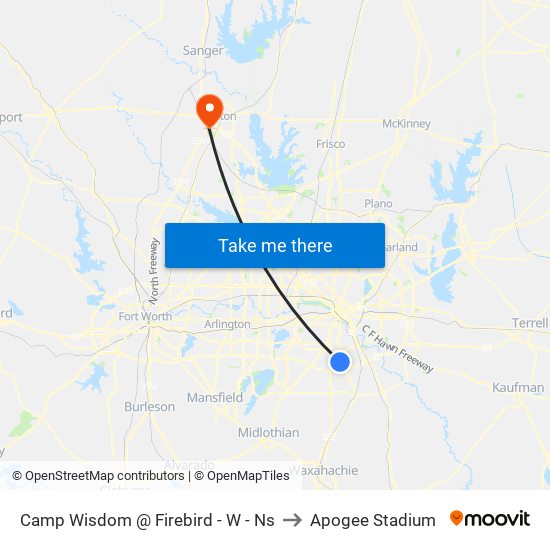 Camp Wisdom @ Firebird - W - Ns to Apogee Stadium map