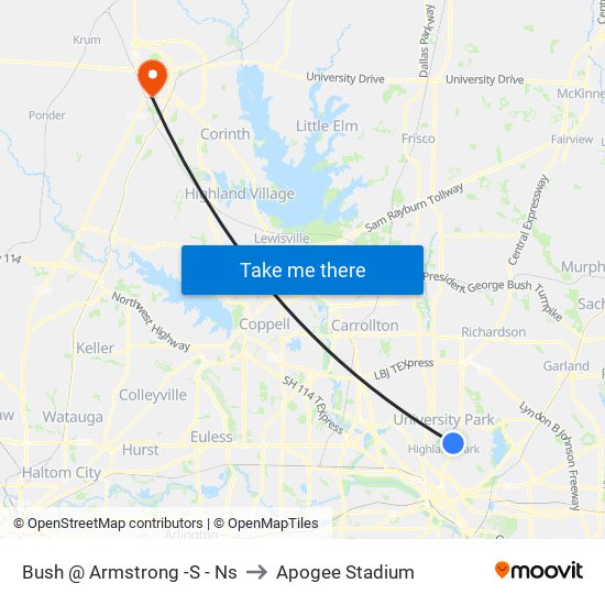 Bush @ Armstrong -S - Ns to Apogee Stadium map