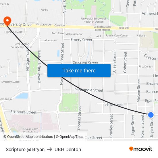 Scripture @ Bryan to UBH Denton map