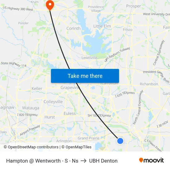 Hampton @ Wentworth - S - Ns to UBH Denton map