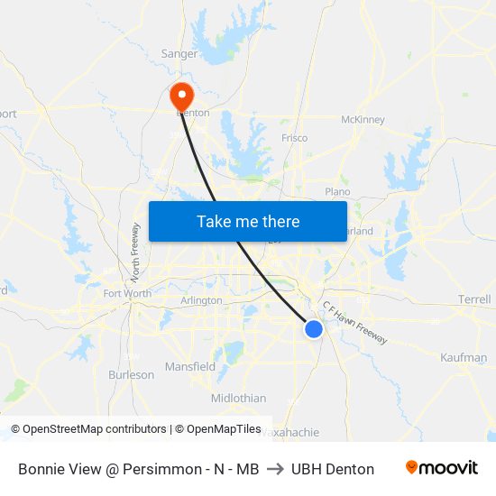 Bonnie View @ Persimmon - N - MB to UBH Denton map