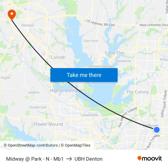 Midway @ Park - N - Mb1 to UBH Denton map