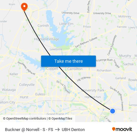 Buckner @ Norvell - S -  FS to UBH Denton map