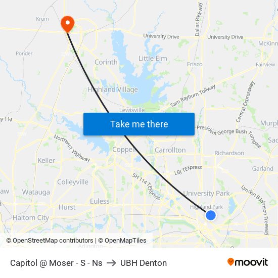 Capitol @ Moser - S - Ns to UBH Denton map