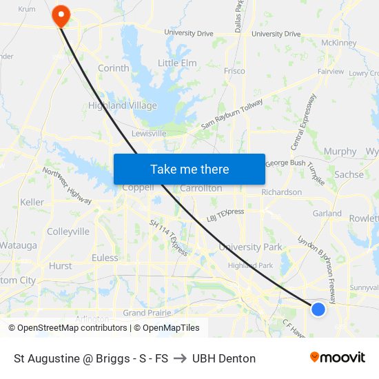 St Augustine @ Briggs - S - FS to UBH Denton map