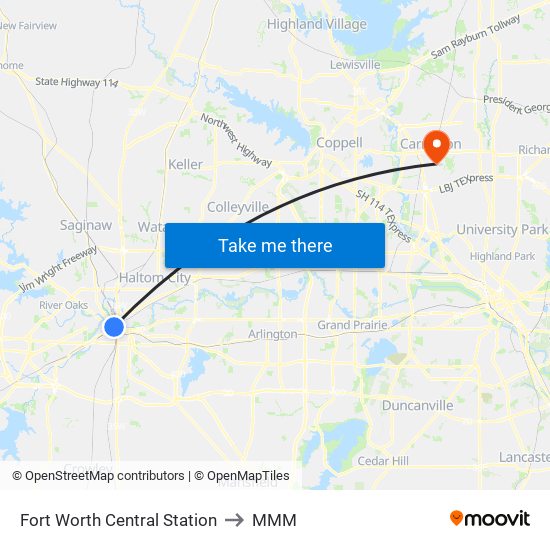 Fort Worth Central Station to MMM with public transportation