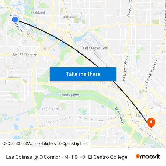 Las Colinas @ O'Connor - N - FS to El Centro College map