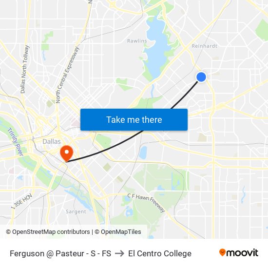 Ferguson @ Pasteur - S - FS to El Centro College map