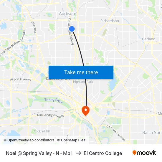 Noel @ Spring Valley - N - Mb1 to El Centro College map