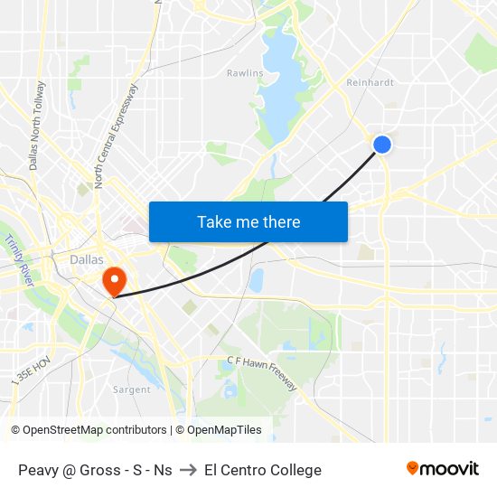 Peavy @ Gross - S - Ns to El Centro College map