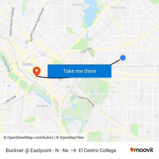 Buckner @ Eastpoint - N - Ns to El Centro College map