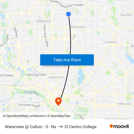 Waterview @ Cullum - S - Ns to El Centro College map